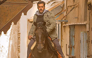 Salman Khan in a still from `Tiger Zinda Hai` on horseback